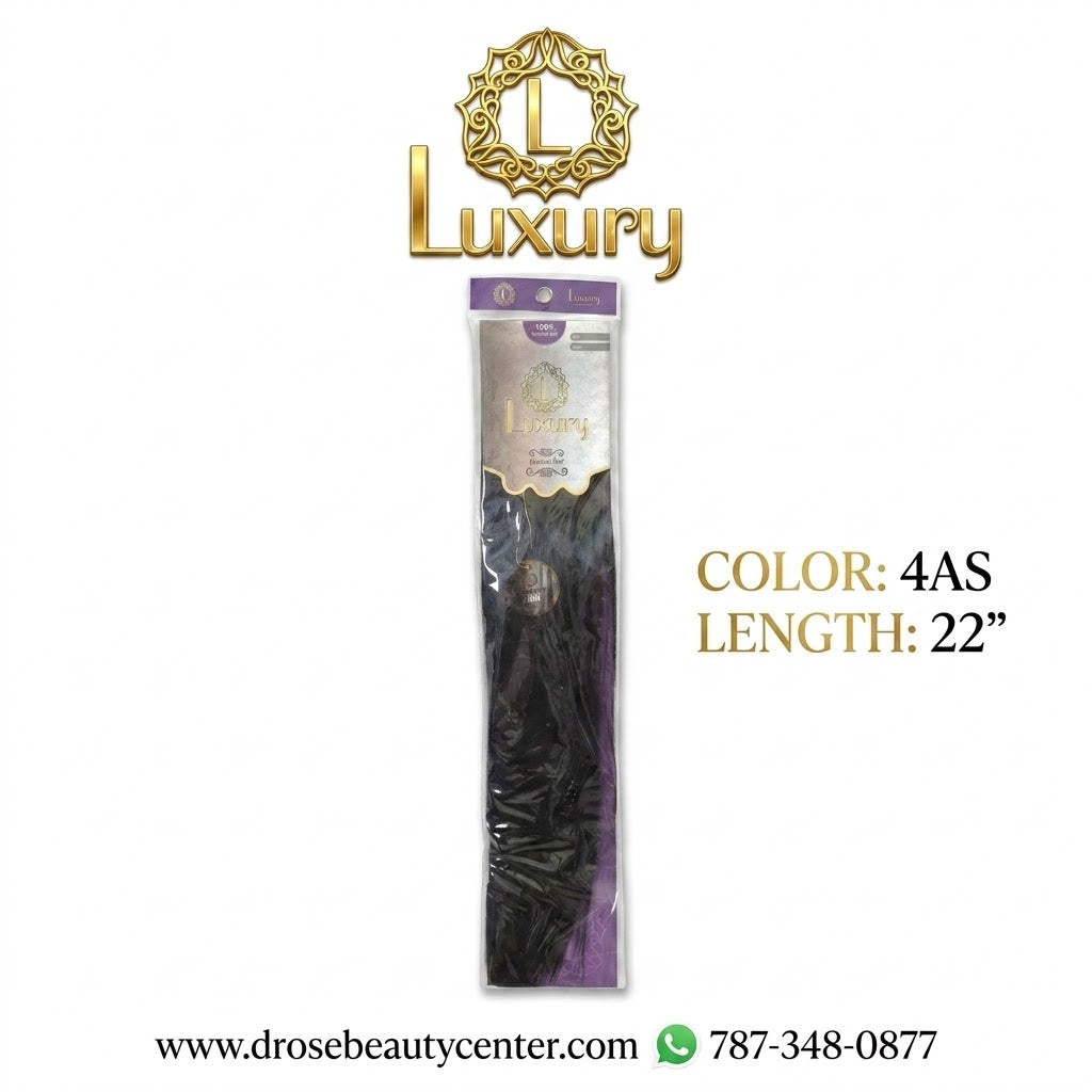 Luxury 100% Human Hair Style Extensión de Cabello Color 4AS 22"