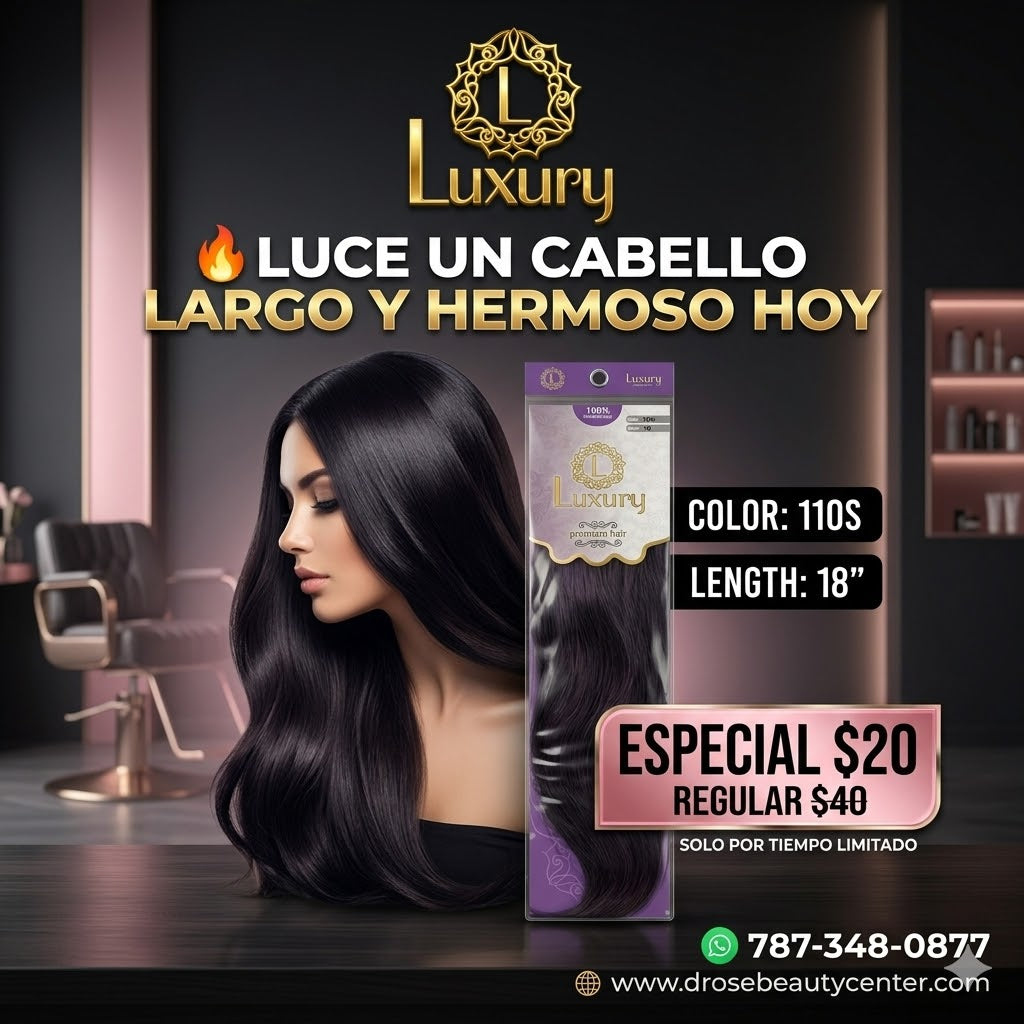Luxury 100% Human Hair Style Extensión de Cabello Color 110S 18"