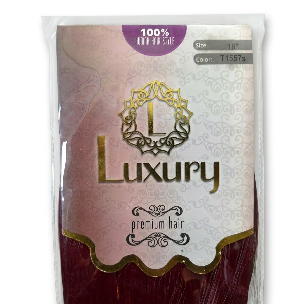 Luxury 100% Human Hair Style Extensión de Cabello Color T1557S 18"