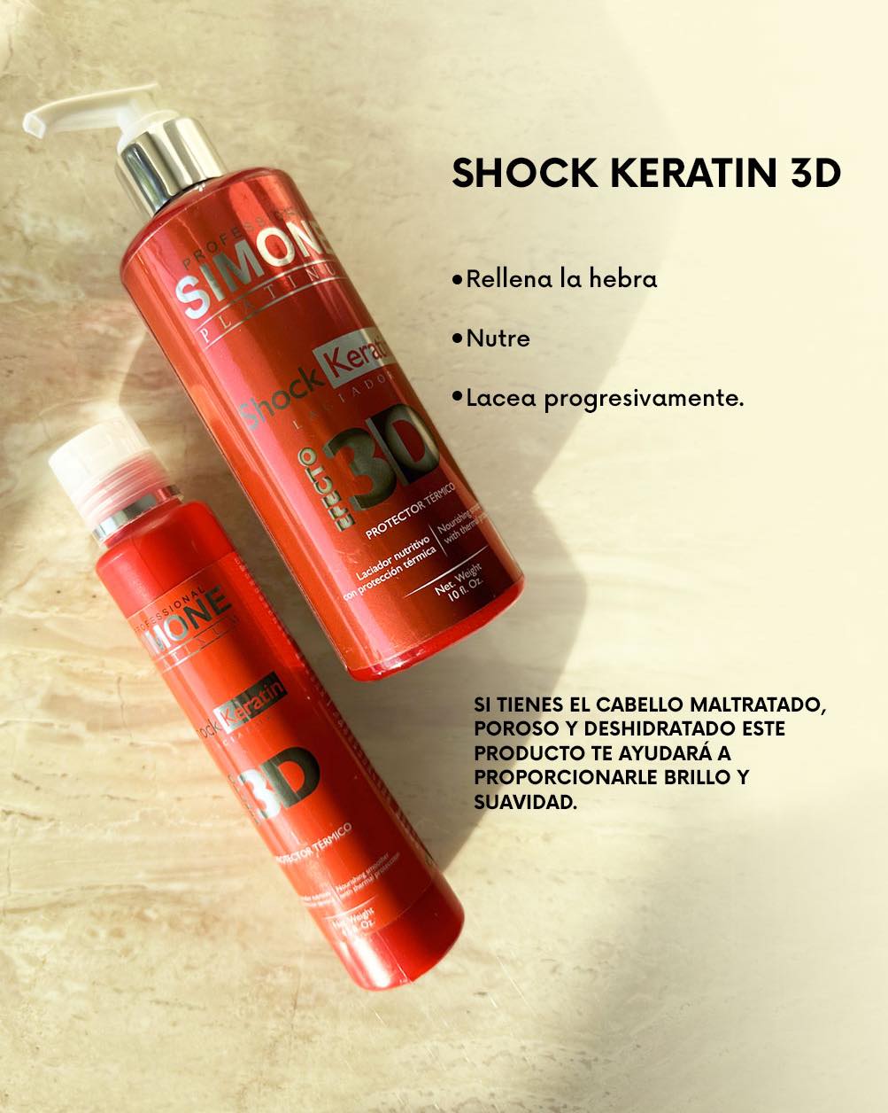 💎 SIMONE PROFESSIONAL KERATINA LACEADOR TÉRMICO 3D 4.5oz