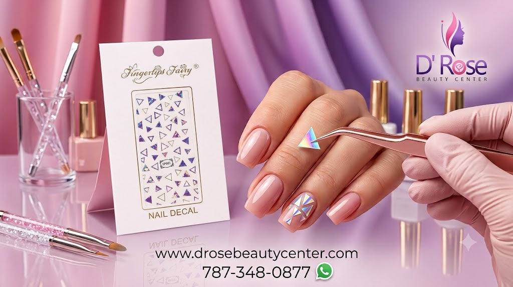 Fingertips Fairy Nail Art Decals Triángulos Iridiscentes SP031
