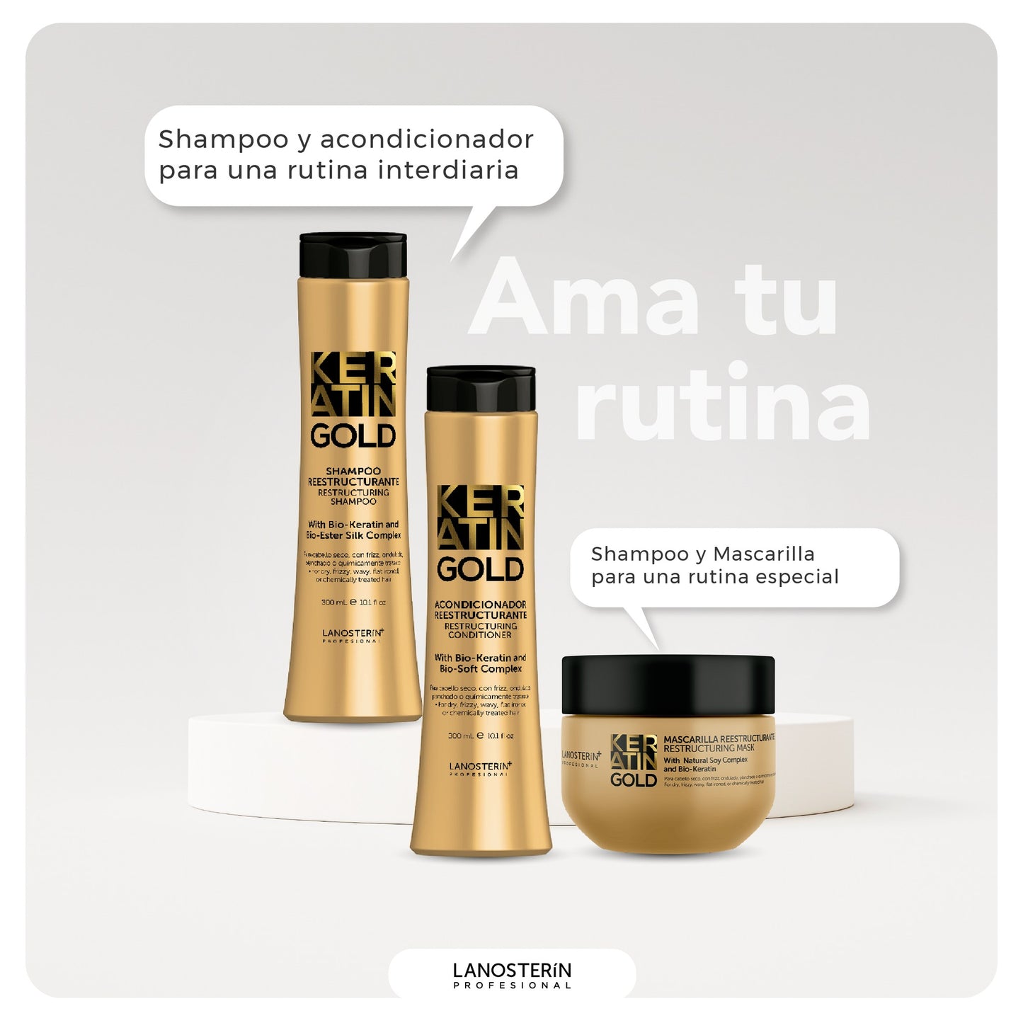 LANOSTERIN PROFESIONAL KERATIN GOLD SHAMPOO 33.8OZ 23011000
