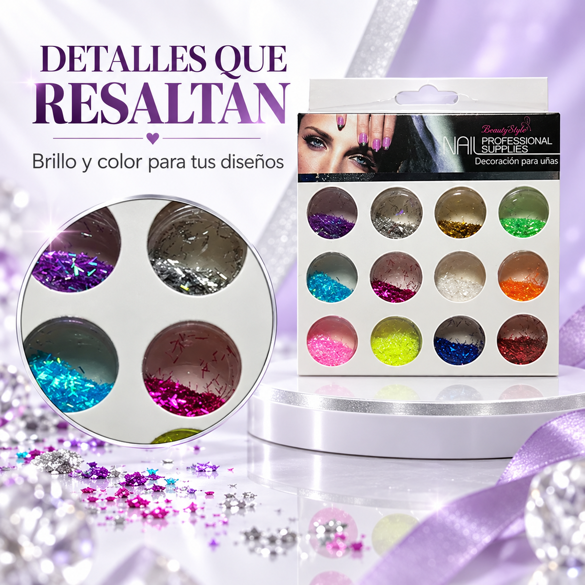 Beauty Style Decoración para Uñas – 12 Envases Surtidos 2464901