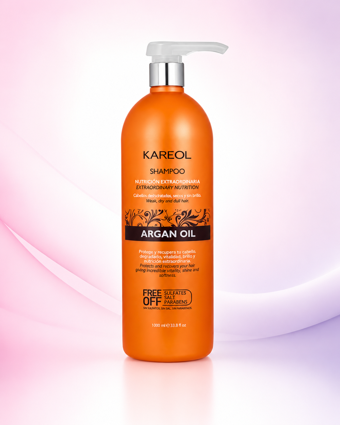 Kareol Argan Oil Shampoo 33.8 oz – Nutrición Extraordinaria para Cabello Seco y Debilitado