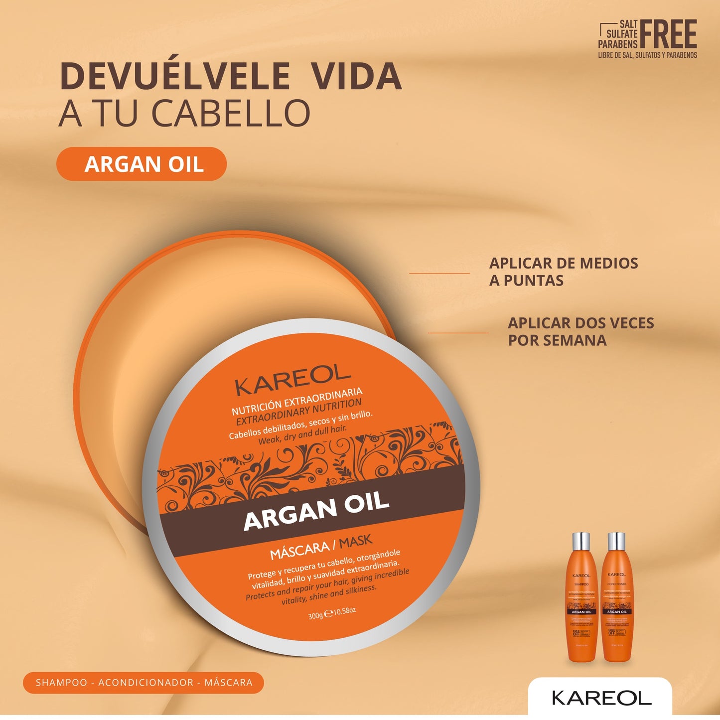 KAREOL ARGAN OIL MASCARILLA 10.58OZ 381030300