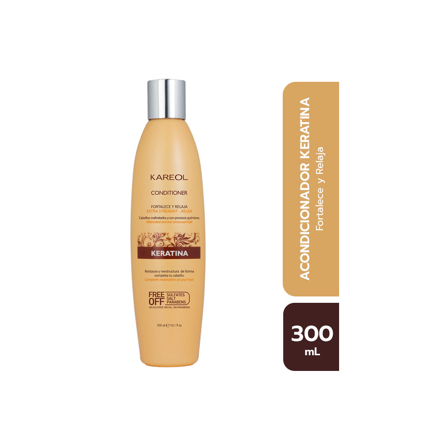 KAREOL Keratina Acondicionador 10.1 oz – Fortalece, Suaviza y Ayuda a Reparar el Cabello