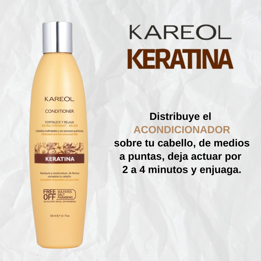 KAREOL Keratina Acondicionador 10.1 oz – Fortalece, Suaviza y Ayuda a Reparar el Cabello