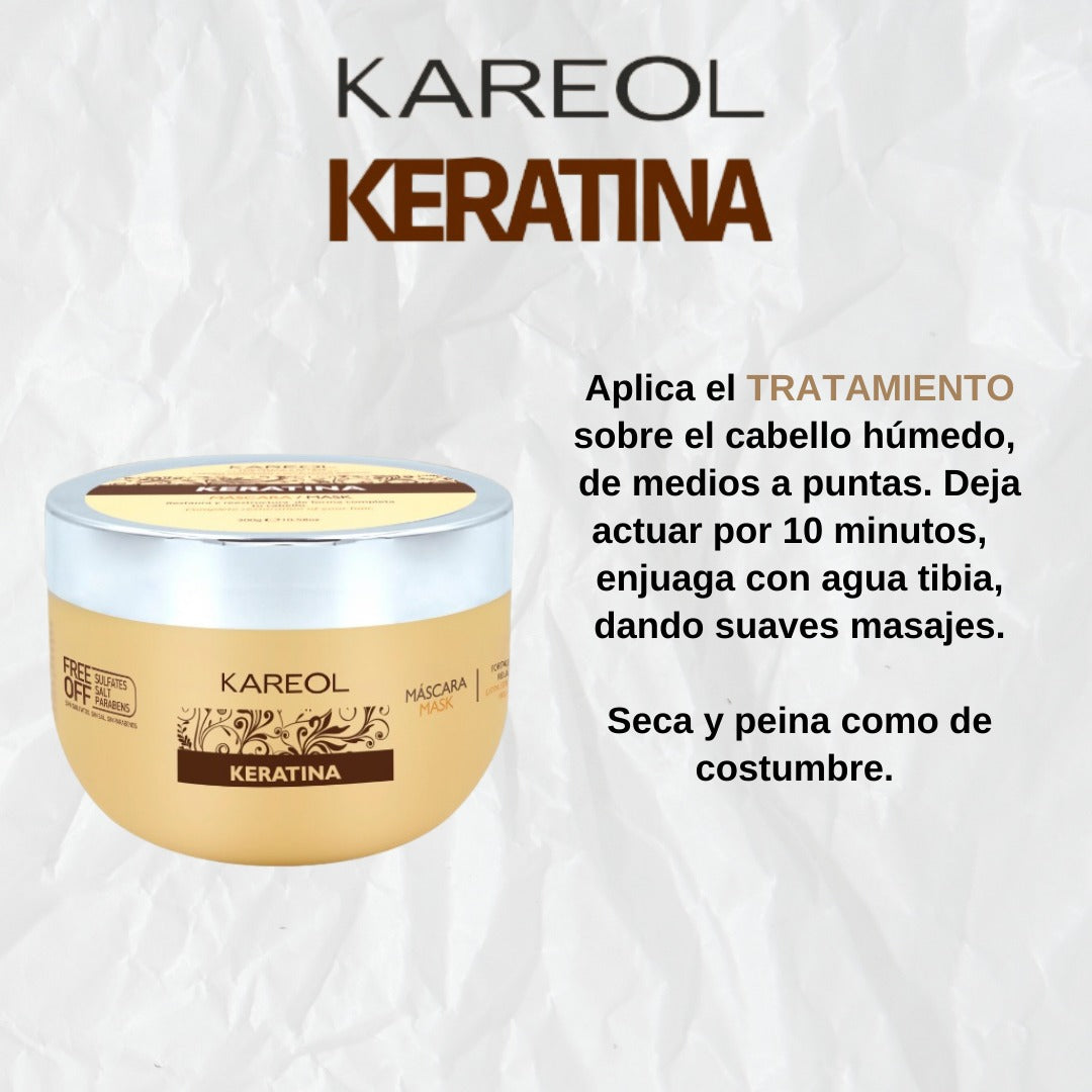 KAREOL Keratina Mascarilla Capilar 10.58 oz – Reparación, Fuerza e Hidratación
