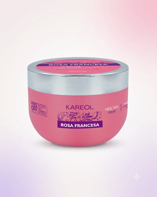 Kareol Rosa Francesa Mascarilla Capilar 10.58 oz – Hidratación, Suavidad y Brillo