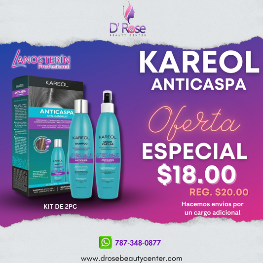 KAREOL ANTICASPA KIT 2PC SHAMPOO Y LEAVE IN DE 10.1OZ 389090300