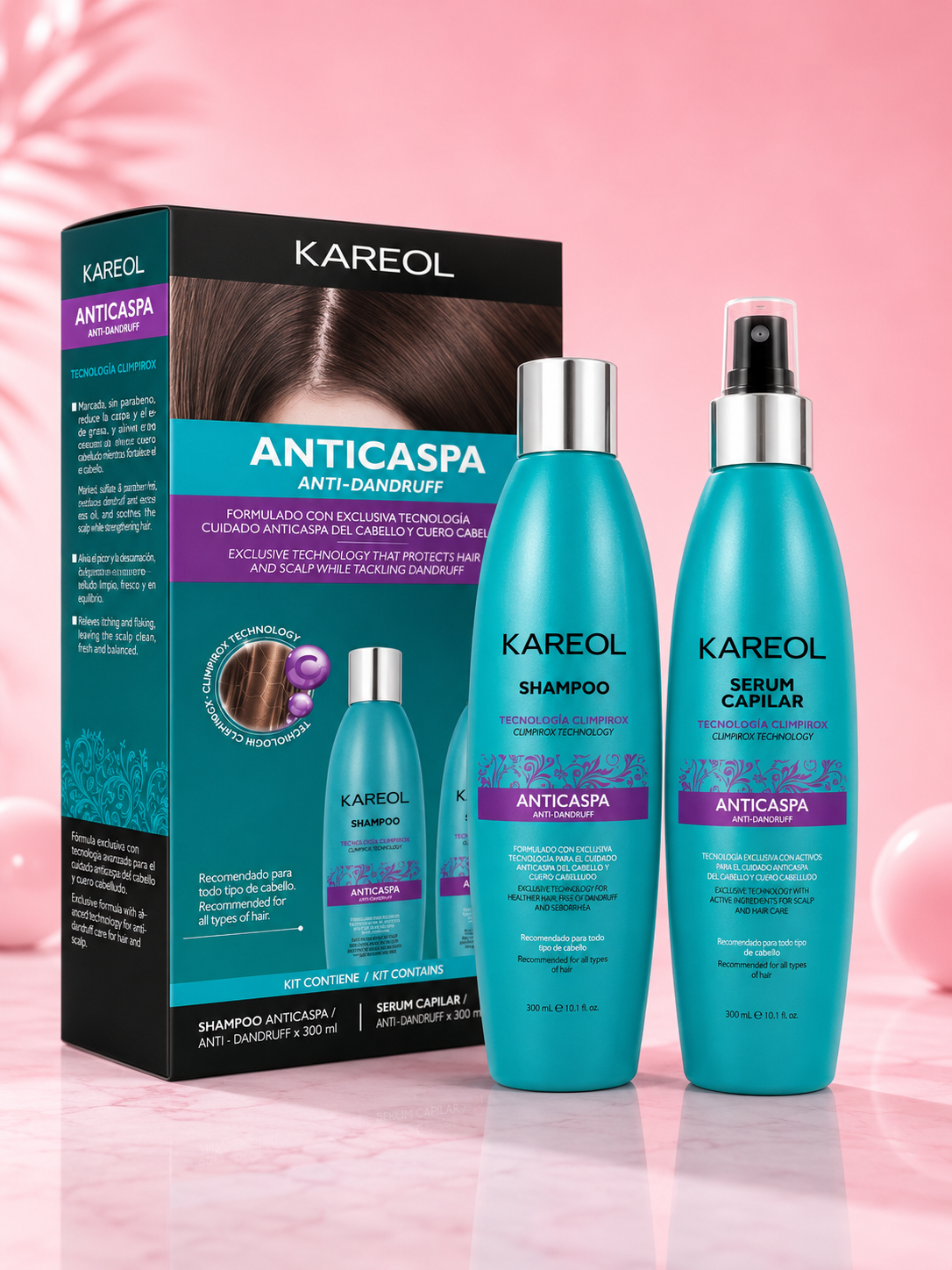 Kareol Kit Anticaspa Shampoo + Serum Capilar Leave-In 10.1 oz 389090300