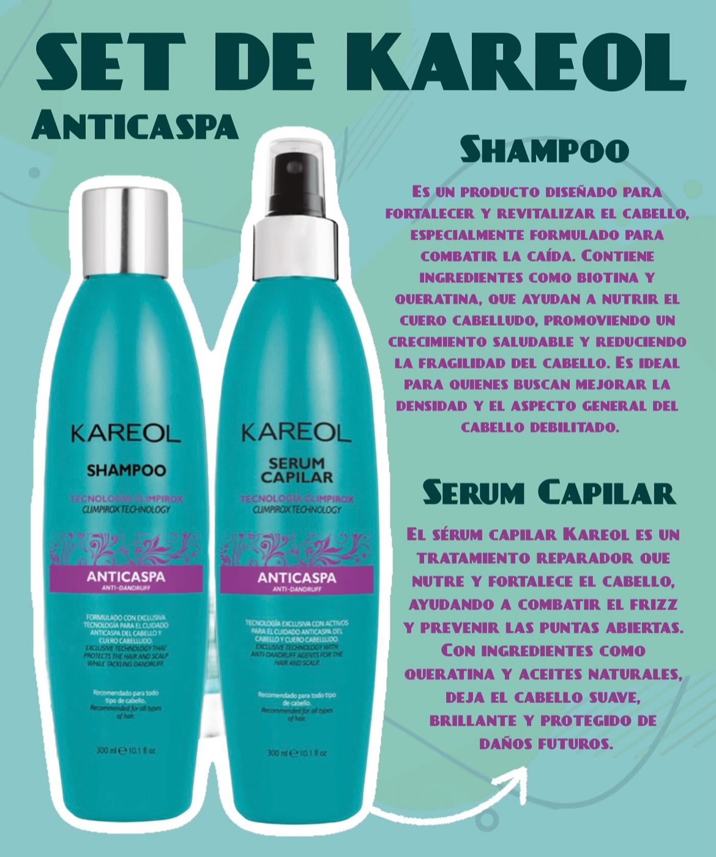 KAREOL ANTICASPA KIT 2PC SHAMPOO Y LEAVE IN DE 10.1OZ 389090300