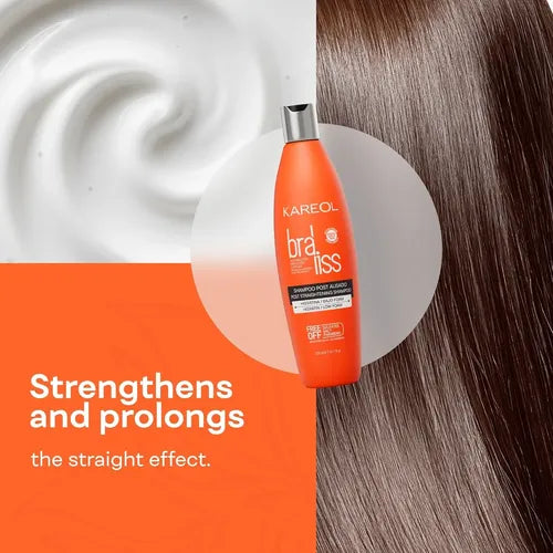 Kareol Bra-Liss Shampoo Post Alisado 4.2oz – Sin Sulfatos, Sal ni Parabenos