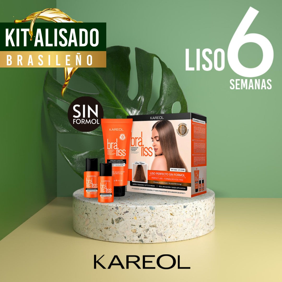 Kareol Bra-Liss Kit Laceador 4oz – Alisado Sin Formol para Cabello con Frizz