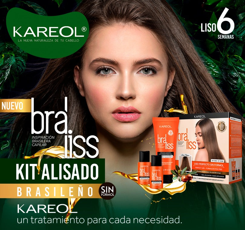 Kareol Bra-Liss Kit Laceador 4oz – Alisado Sin Formol para Cabello con Frizz