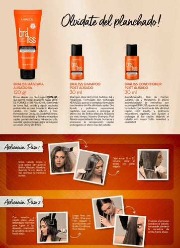 KAREOL BRALISS SHAMPOO + ACONDICIONADOR POST ALISADO 10.1OZ + KIT LACEADOR 2OZ KIT 3PZ