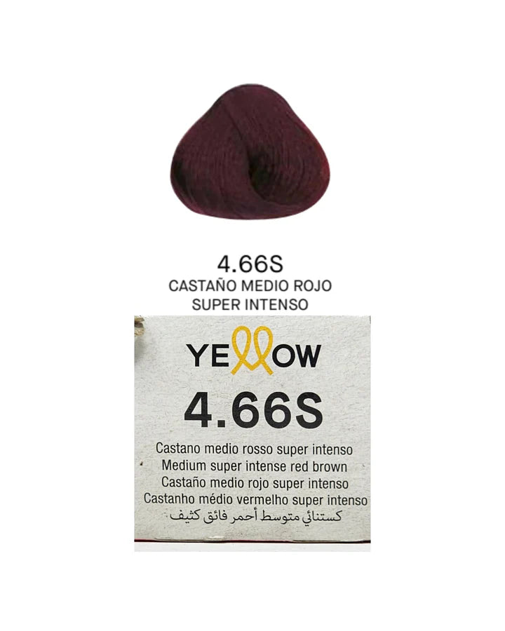 🌟 Tinte Yellow 4.66S Medium Super Intense Red Brown – 100ml 🌟