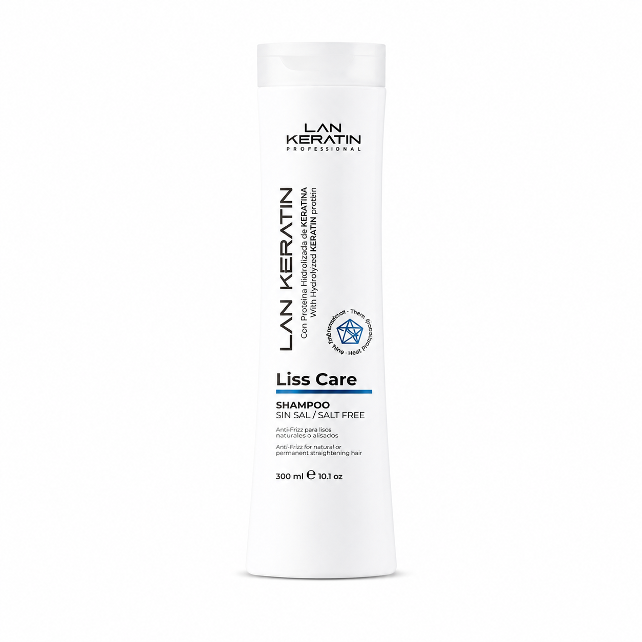 LAN KERATIN Professional Liss Care Shampoo Sin Sal 10.1 oz – Antifrizz para Cabello Liso