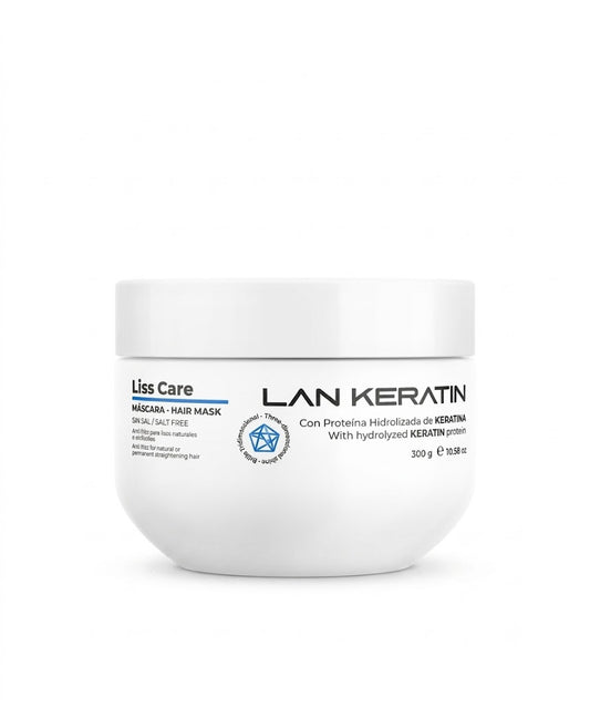 LAN KERATIN Professional Liss Care Mascarilla Sin Sal 10.58 oz – Antifrizz para Cabello Liso