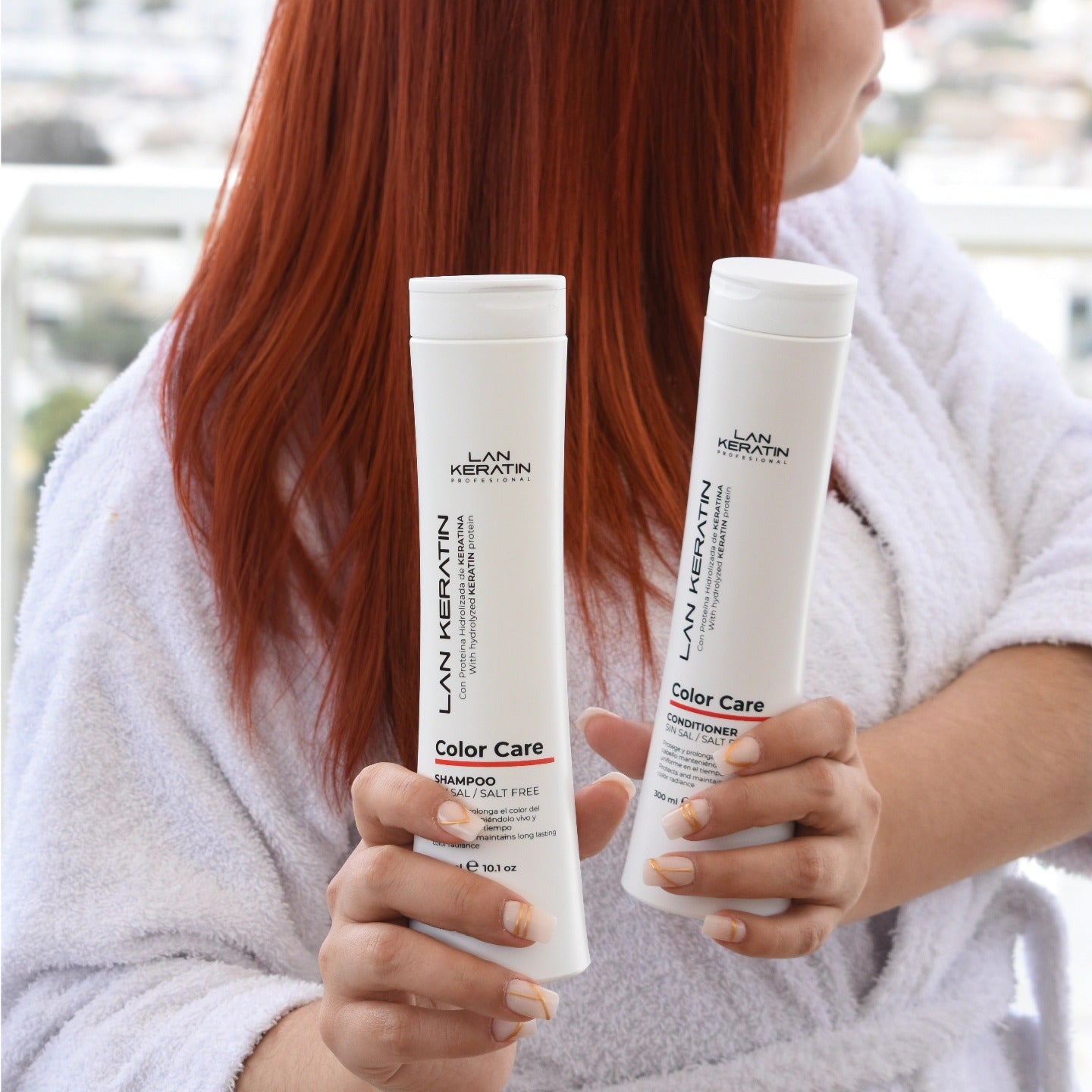 LAN KERATIN Color Care Kit 3 Piezas Sin Sal – Shampoo, Acondicionador y Mascarilla