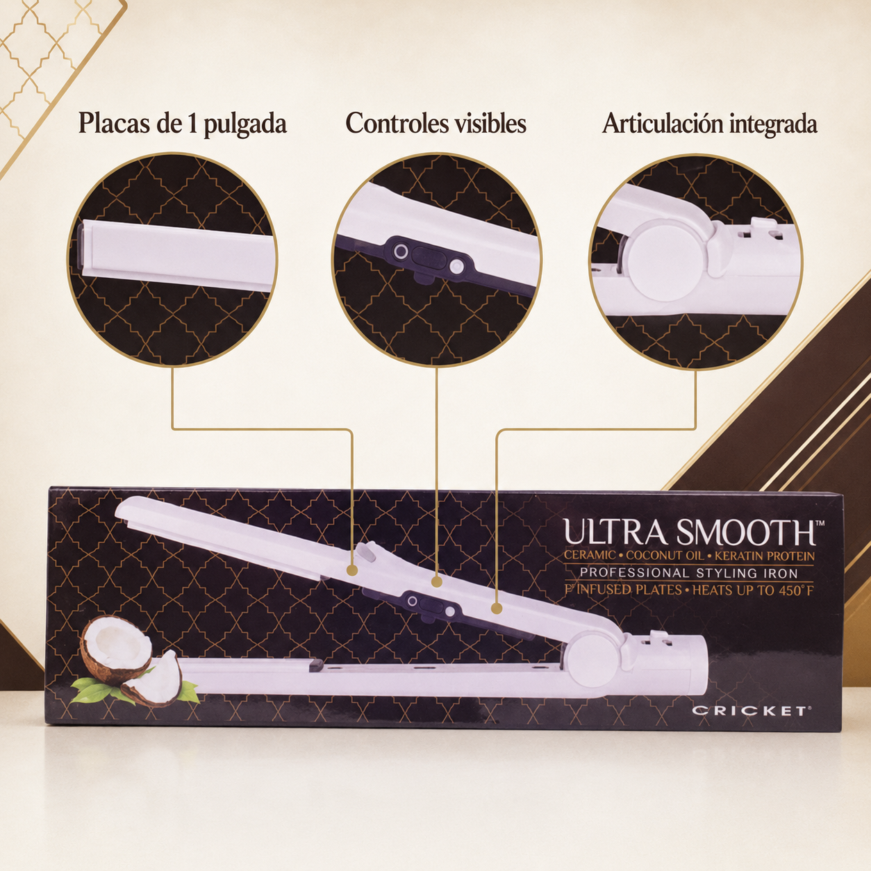 Cricket Ultra Smooth Plancha Profesional 1" 450 °F CUSP1