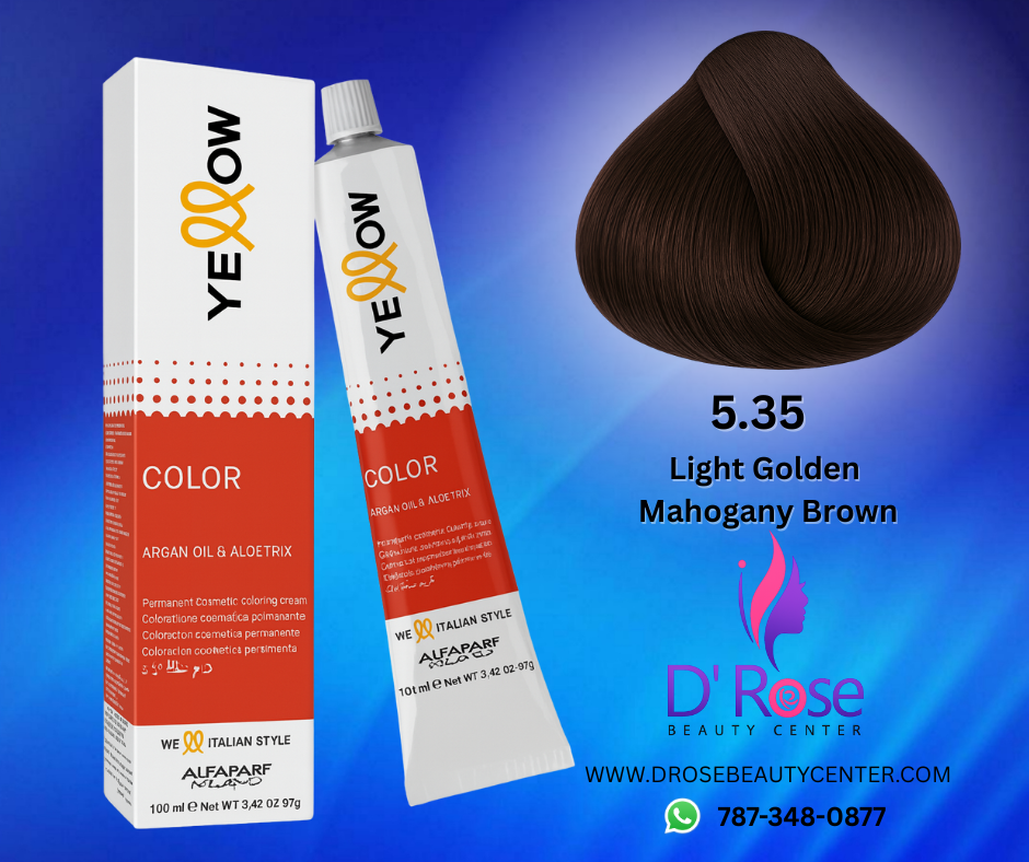 🌟 Tinte Yellow 5.35 Light Golden Mahogany Brown – 100ml 🌟