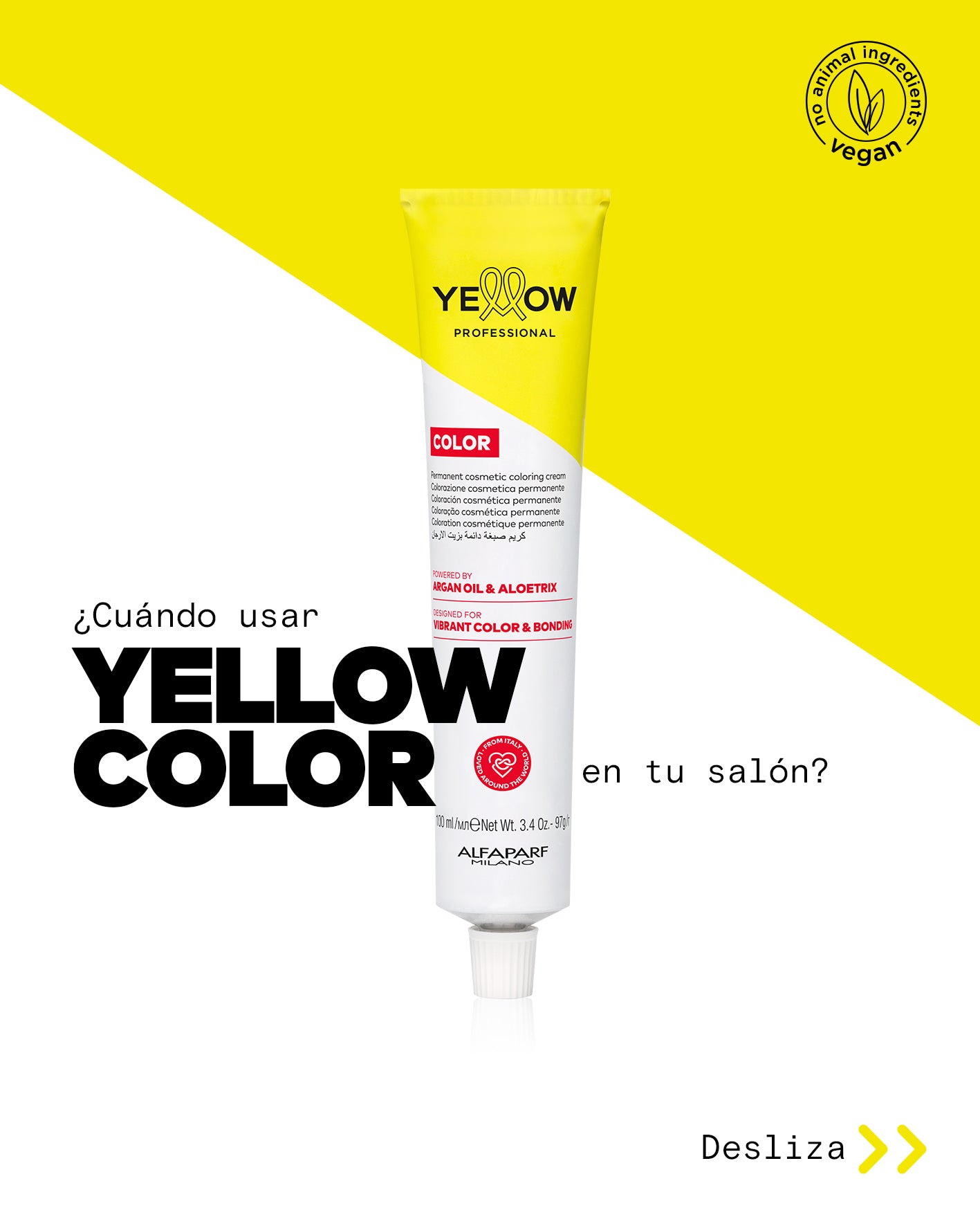 Yellow Tinte 7.31 Rubio Medio Dorado Ceniza 100ml