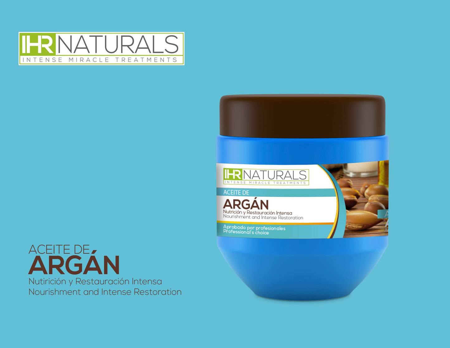 ✨🌿 Mascarilla IHR Naturals Aceite de Argán – Nutrición y Restauración Intensa 🌿✨