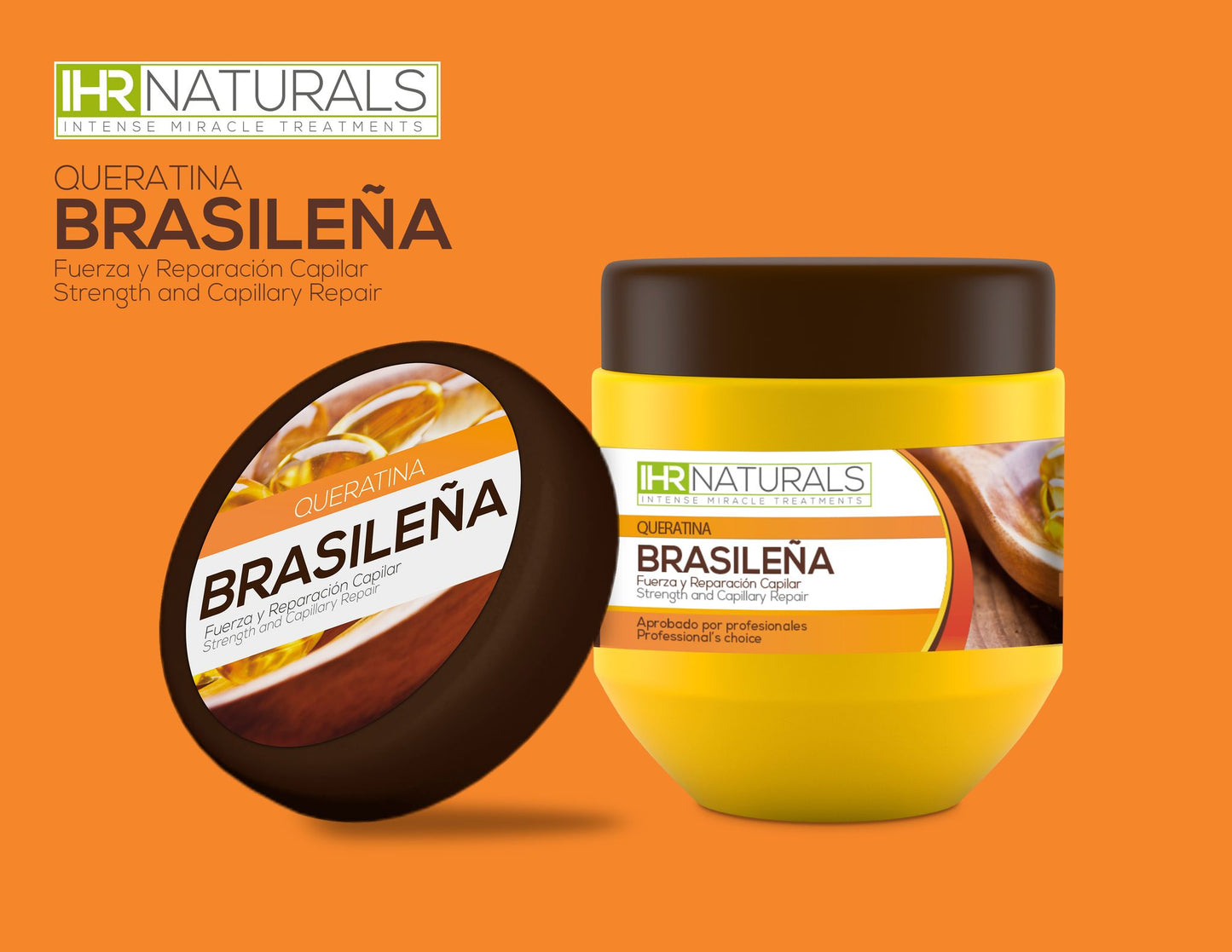 ✨🌿 Mascarilla IHR Naturals Queratina Brasileña – Fuerza y Reparación Capilar Profesional 🌿✨
