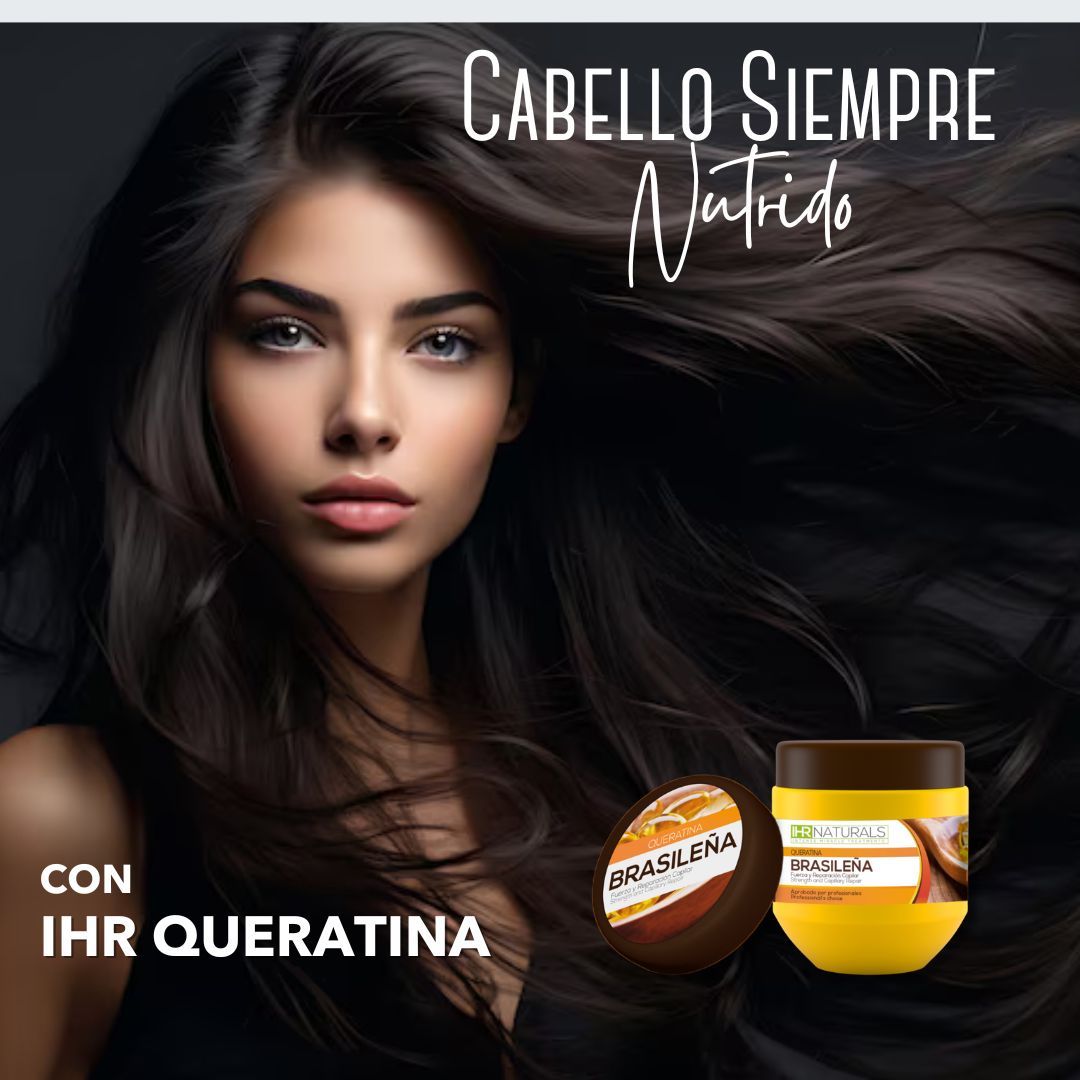 ✨🌿 Mascarilla IHR Naturals Queratina Brasileña – Fuerza y Reparación Capilar Profesional 🌿✨