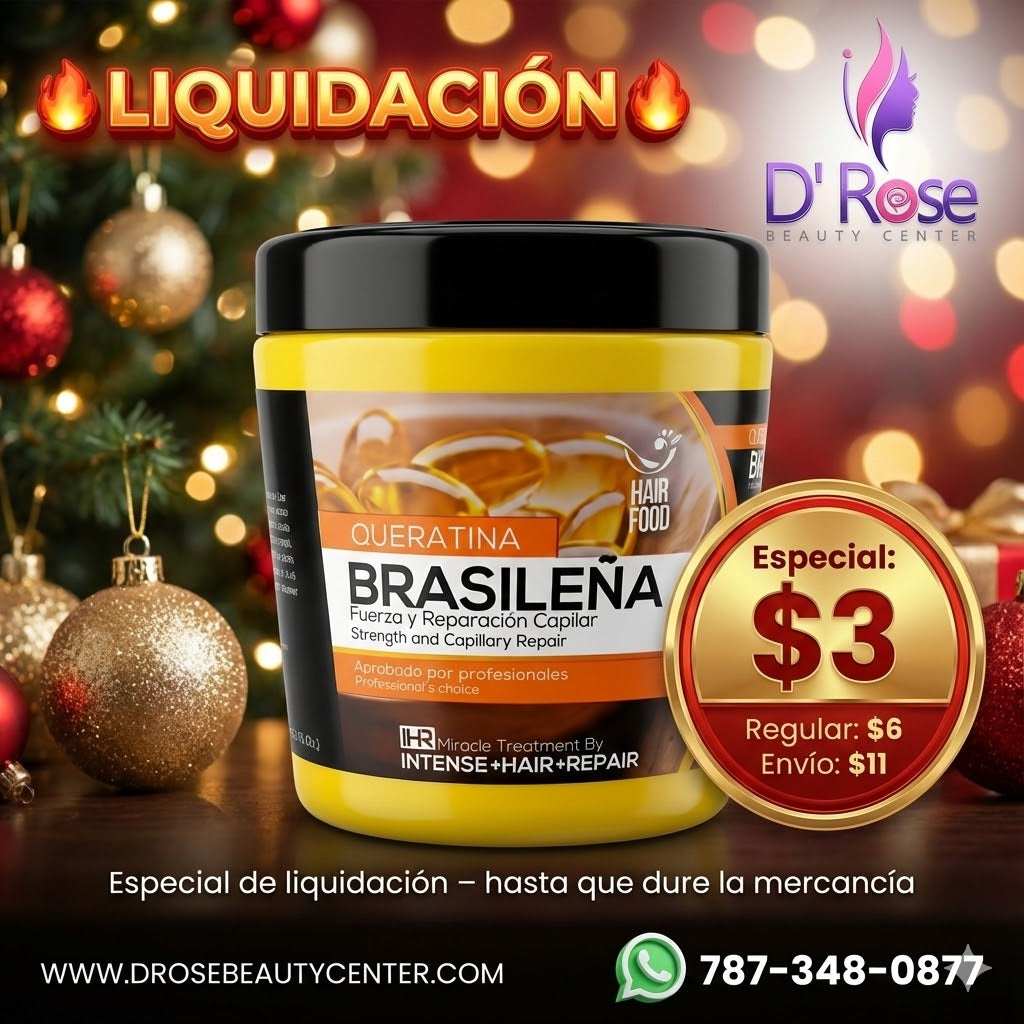 ✨🌿 Mascarilla IHR Naturals Queratina Brasileña – Fuerza y Reparación Capilar Profesional 🌿✨