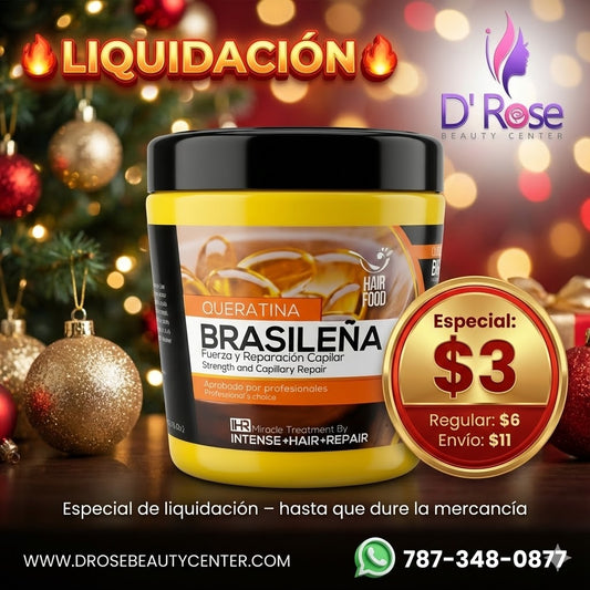 ✨🌿 Mascarilla IHR Naturals Queratina Brasileña – Fuerza y Reparación Capilar Profesional 🌿✨