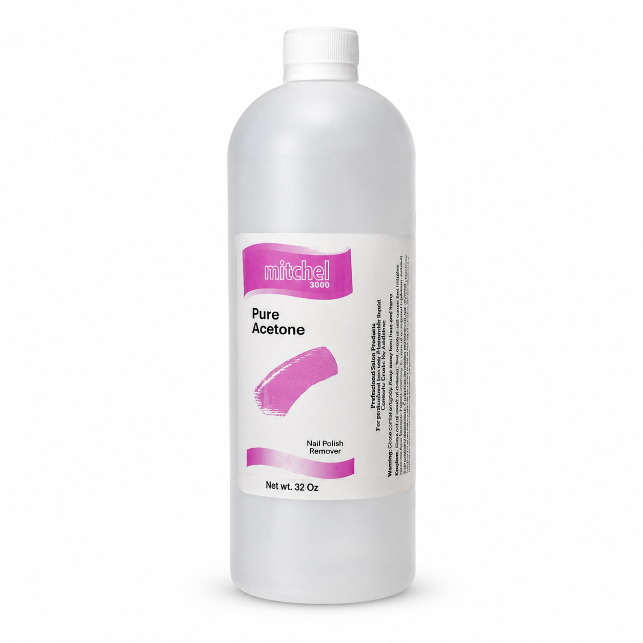Mitchel 3000 Pure Acetone 32 oz Removedor de Esmalte para Uñas de Uso Profesional
