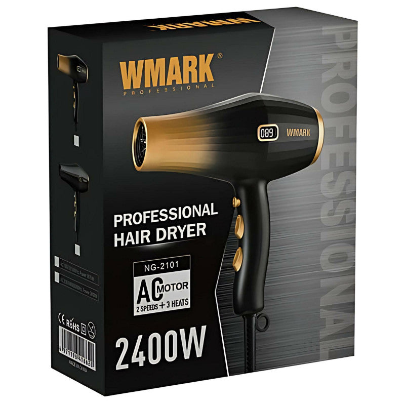 WMARK Professional Hair Dryer NG-2101 2400W – Secador Profesional con Motor AC y Pantalla LED
