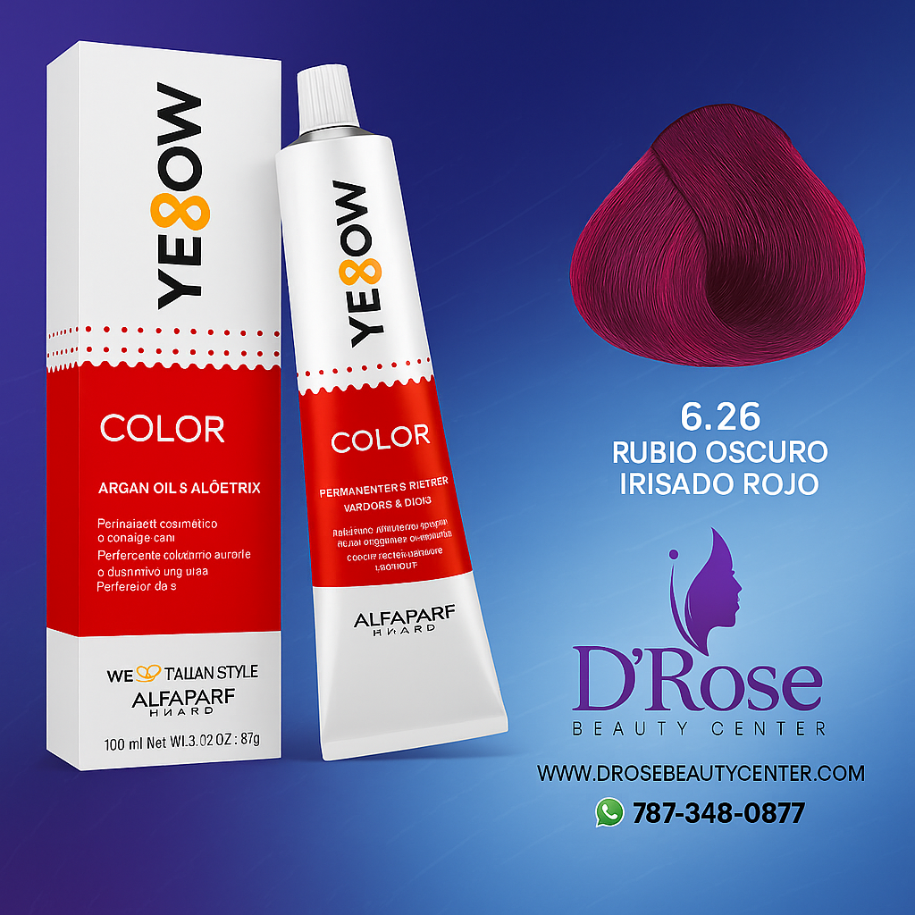 Tinte Yellow 6.26 Rubio Oscuro Irisado Rojo – 100ml
