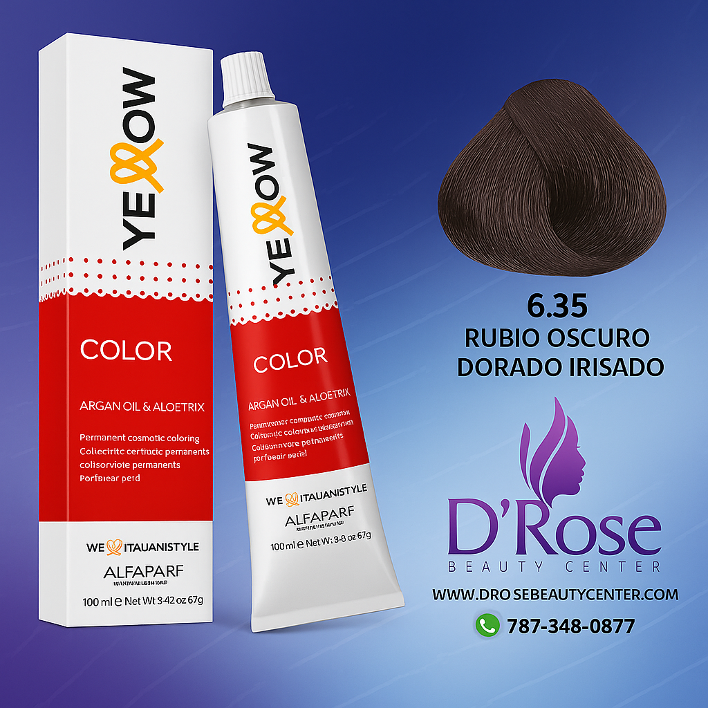 Yellow Tinte 6.35 Rubio Oscuro Dorado Caoba 100ml