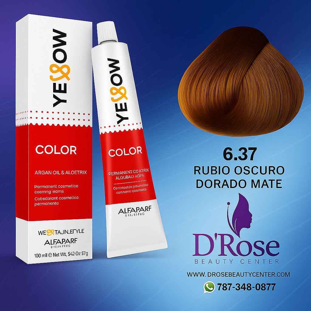 Yellow Tinte 6.37 Rubio Oscuro Dorado Mate 100ml