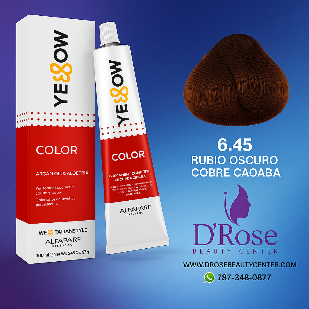 Yellow Tinte 6.45 Rubio Oscuro Cobre Caoba 100ml