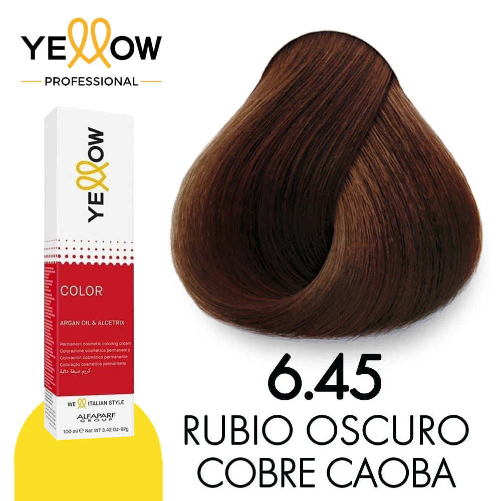 Yellow Tinte 6.45 Rubio Oscuro Cobre Caoba 100ml