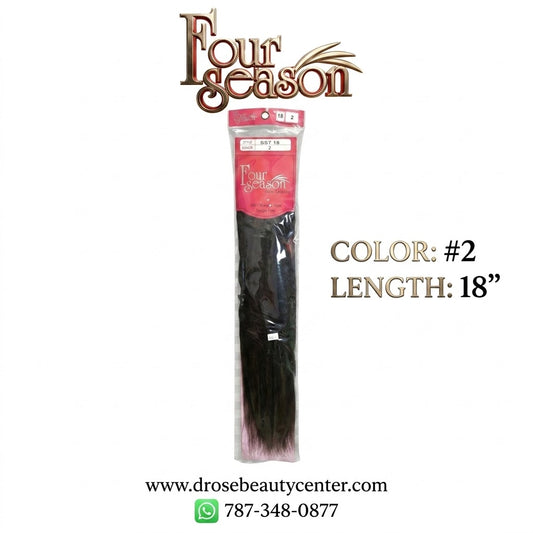 Four Season 100% Human Hair Extensión de Cabello Color #2 18"
