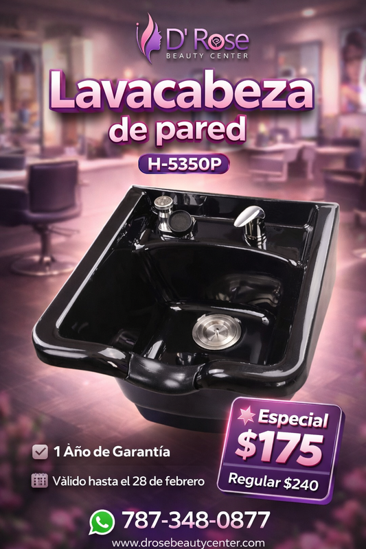 💈 Lavacabeza Clásico de Pared Profesional H-5350P | Uso Salon & Barbería