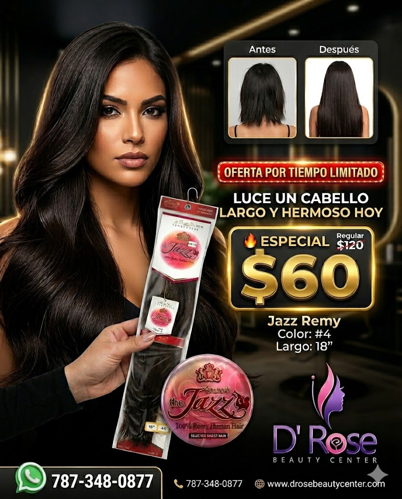 ✨ Extensiones The Jazz Remy Silky Straight 18” Color #4 – 100% Remy Human Hair ✨