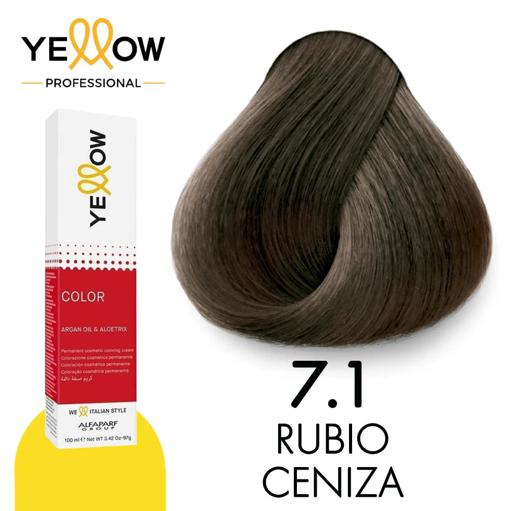 Yellow Tinte 7.1 Rubio Medio Ceniza 100ml