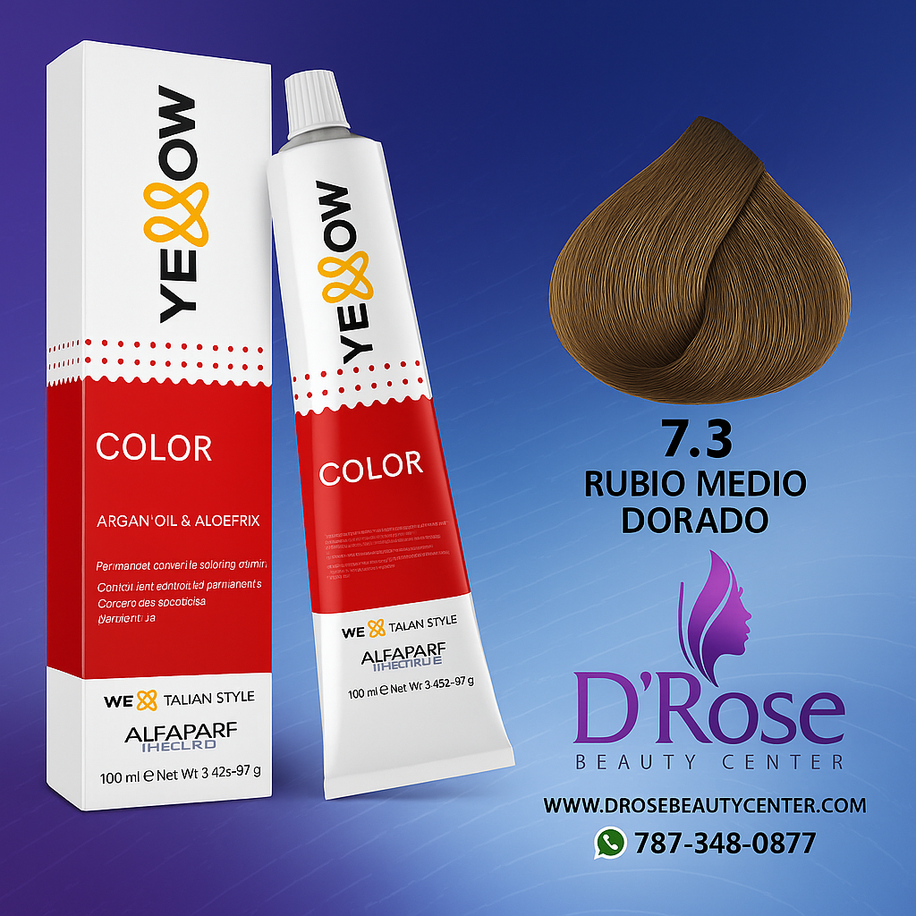 Yellow Tinte 7.3 Rubio Medio Dorado 100ml