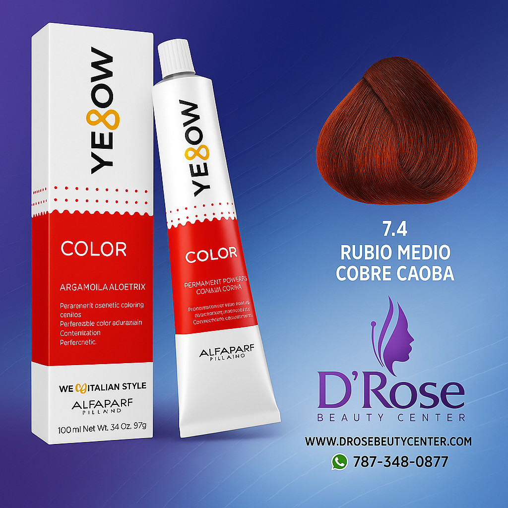 Yellow Tinte 7.4 Rubio Medio Cobre 100ml