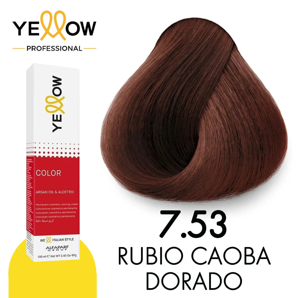 Yellow Tinte 7.53 Rubio Medio Caoba Dorado 100ml