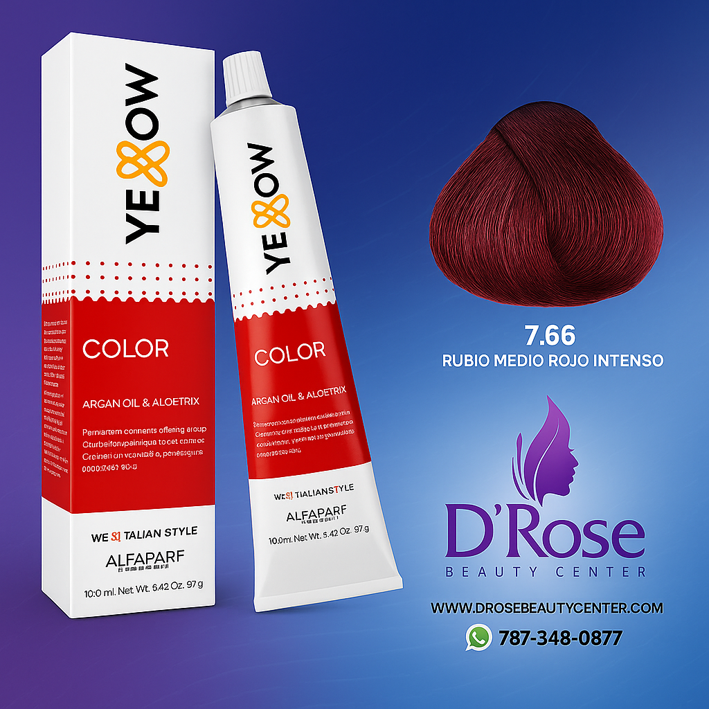 Yellow Tinte 7.66 Rubio Medio Rojo Intenso 100ml