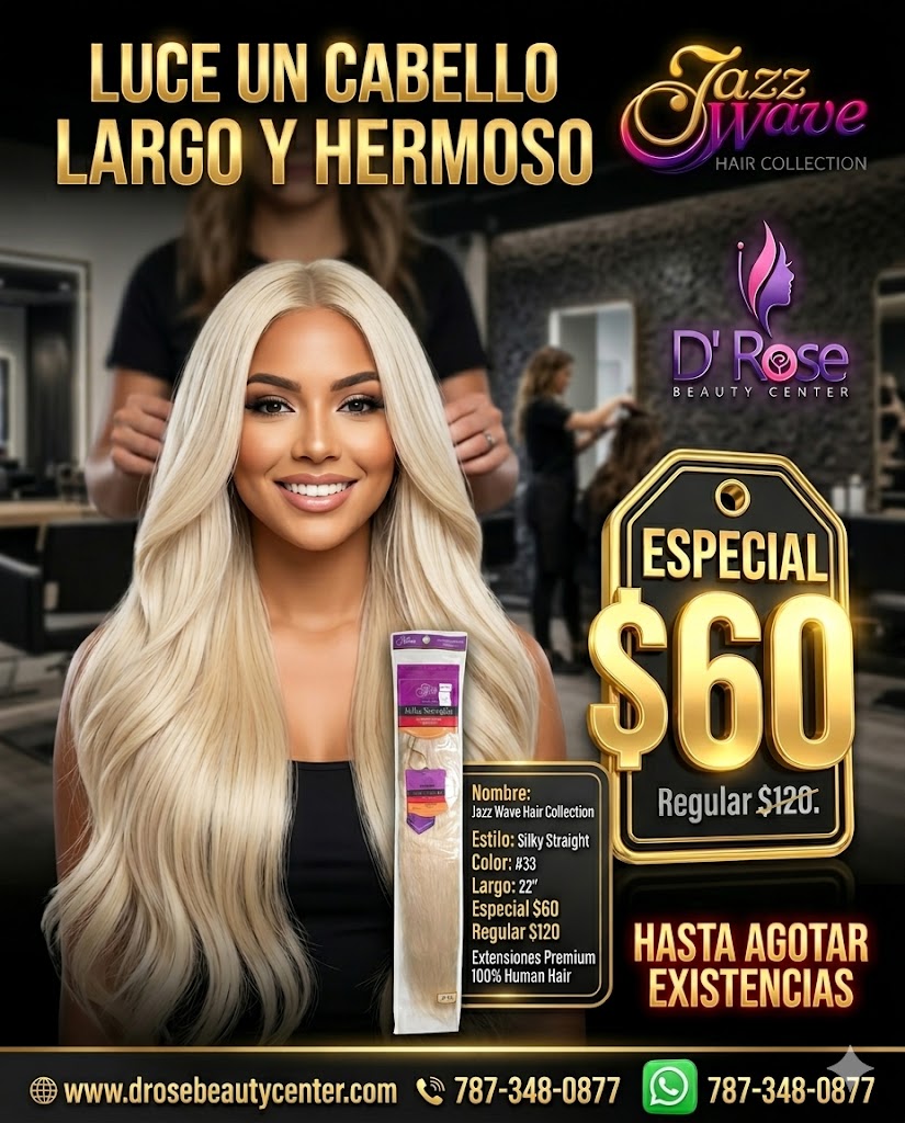 ✨ Extensiones Jazz Wave Silky Straight 22” Color #613 – 100% Cabello Humano Premium ✨