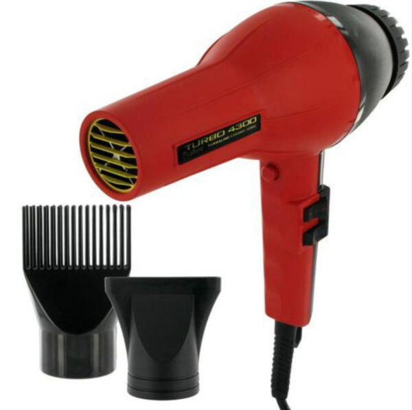 Allure Turbo 4300 Tourmaline Ceramic Ionic Hair Blow Dryer 2000 Watts Rojo/Negro