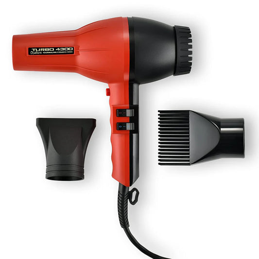 Allure Turbo 4300 Tourmaline Ceramic Ionic Hair Blow Dryer 2000 Watts Rojo/Negro